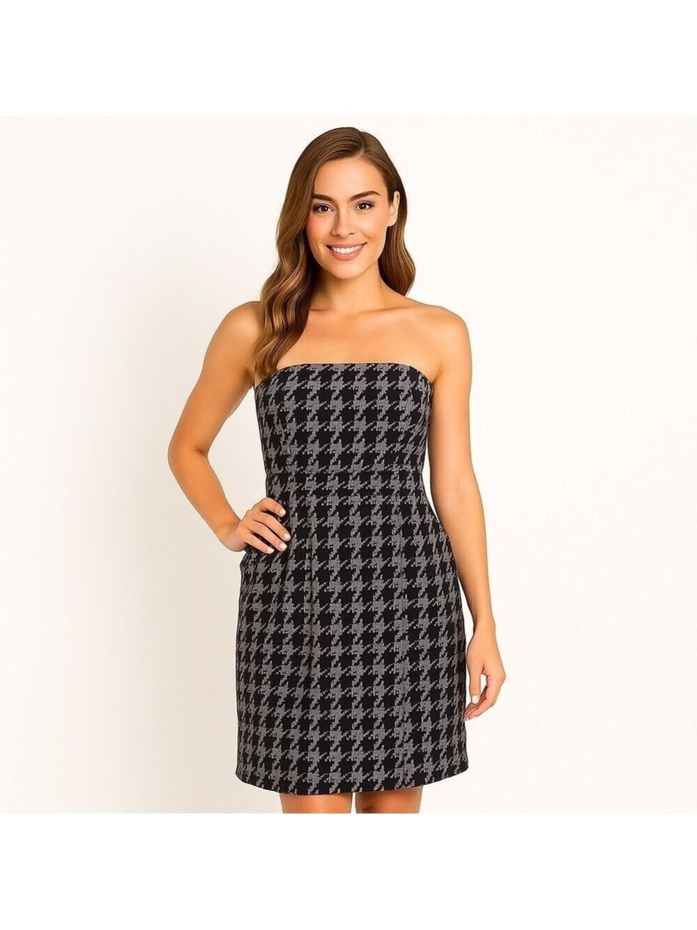 URBAN OUTFITTER'S "Silence & Noise" Houndstooth Strapless Dress Size L